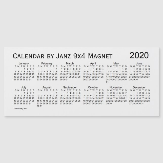 Calendário da Fumaça Branca 2020 por Janz 9x4 Magn (Frente)
