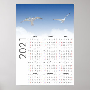 Calendário da Gaivota 2021 Poster - Domingo primei