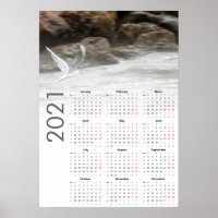 Calendário da Gaivota 2021 Poster - Segunda-feira