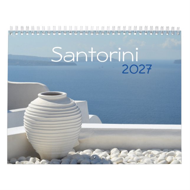 Calendário da Ilha Grega de Santorini 2027 (Capa)