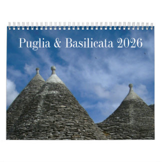 Calendário da Itália 2026 - Puglia & Basilicata -