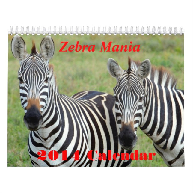 Calendário da mania 2014 da zebra (Capa)