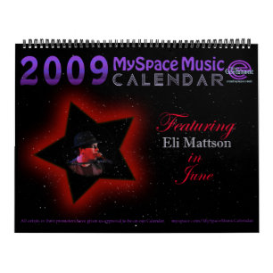 CALENDÁRIO da MÚSICA de 2009 MYSPACE que