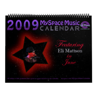 CALENDÁRIO da MÚSICA de 2009 MYSPACE que