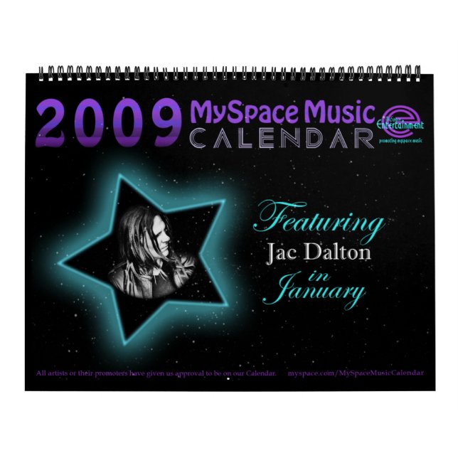 CALENDÁRIO da MÚSICA de 2009 MYSPACE que (Capa)
