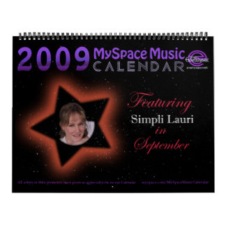 CALENDÁRIO da MÚSICA de 2009 MYSPACE que
