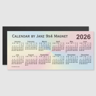 Calendário da Nuvem do Arco-Íris 2026 por Janz 9x4