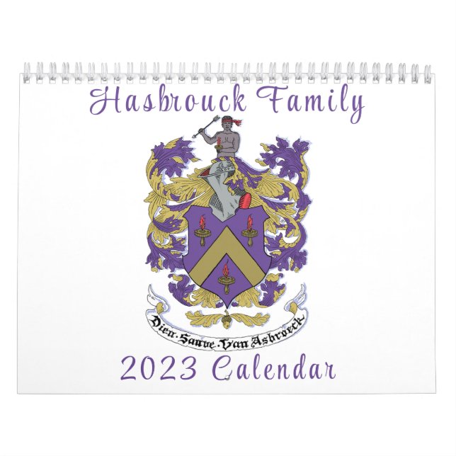 Calendário da Parede da Família Hasbrouck 2023 (Capa)