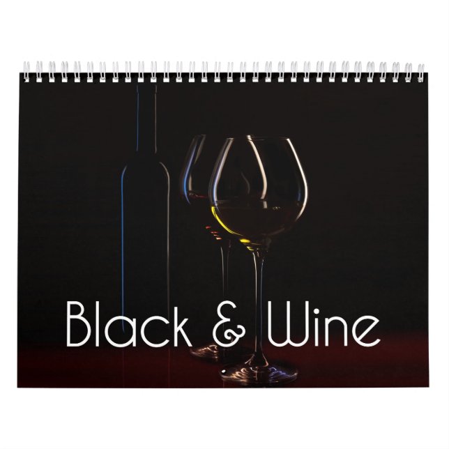 Calendário da Parede de Vinhos - Preto e Vinho (Capa)