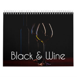Calendário da Parede de Vinhos - Preto e Vinho
