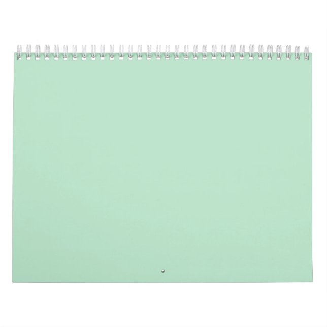 Calendário da Parede Verde Mint Minimalista (Capa)