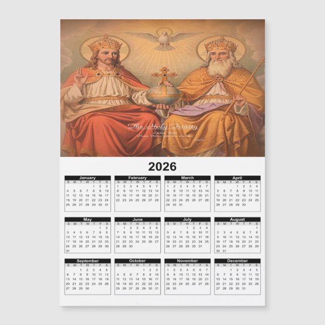 Calendário da Santíssima Trindade 2026 (Frente)
