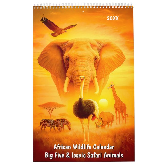 Calendário da Vida Selvagem Africana – Big Five e  (Capa)