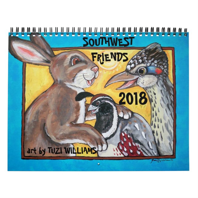 Calendário da Vida Selvagem de Animais do Sudoeste (Capa)