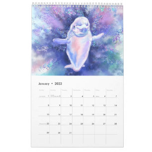 Calendário da Vida Submarina Maravilhosa Pintura M