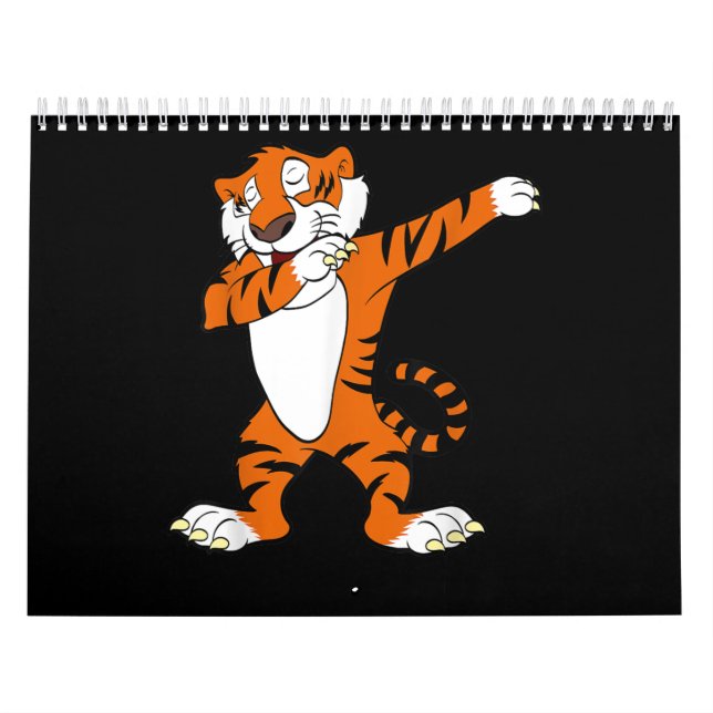 Calendário Dabbing Cute Tiger Animal Party (Capa)