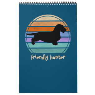 Calendário Dachshund Pelo Rijo - Silhueta 1