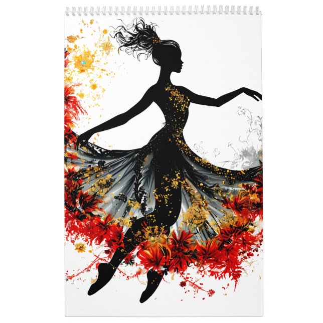 Calendário dançarina flores impulsivas inspiração primavera n (Capa)