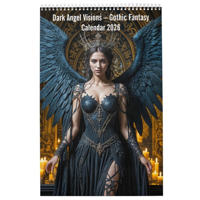 Calendário Dark Angel Visions – Gothic Fantasy Calendar 2026 (Capa)