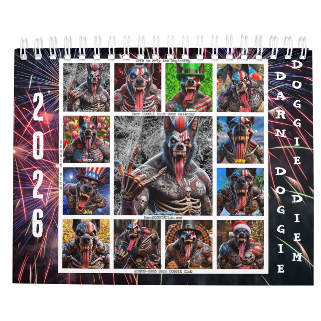 Calendário DarnDOGGIEClub 2026 Calendar (Verso)