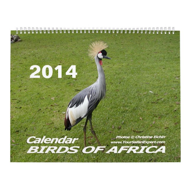 Calendário das AVES DA ÁFRICA 2014 (Duas Páginas) (Capa)