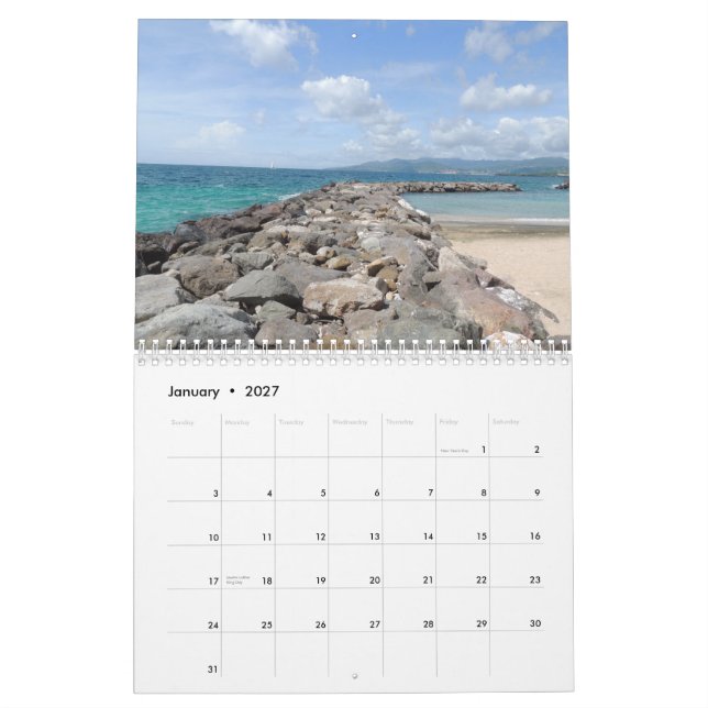 Calendário das caraíbas de Grenada (Jan 2027)