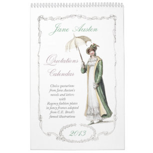 Calendário das cotações 2013 de Jane Austen