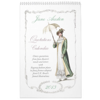 Calendário das cotações 2013 de Jane Austen