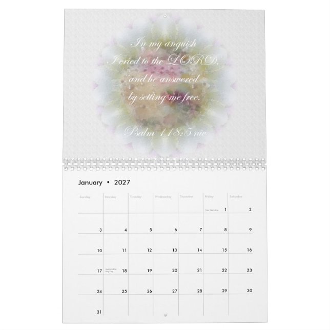 Calendário das escrituras do ~ do salmo 118 (Jan 2027)