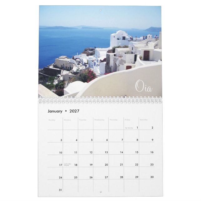 Calendário das Ilhas Gregas (Jan 2027)