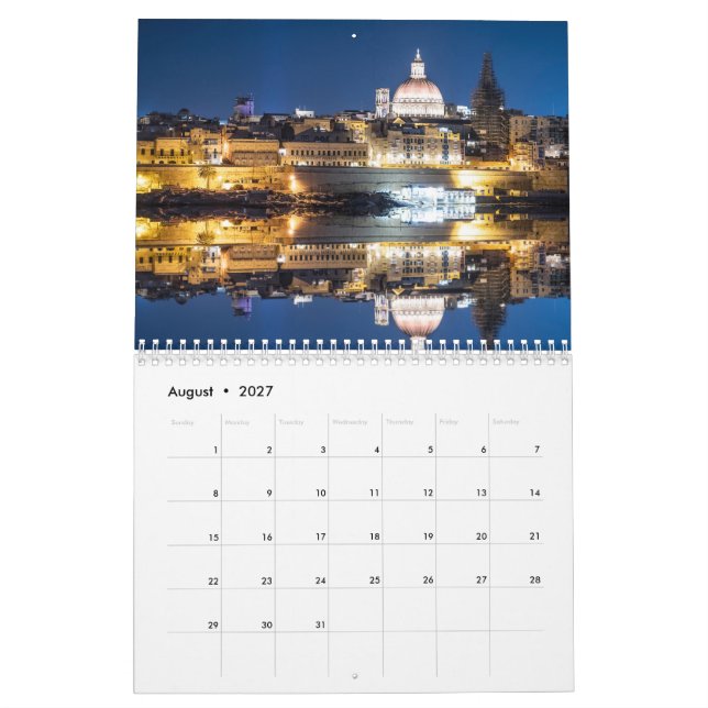 Calendário das paisagens de La Valeta (Ago 2027)