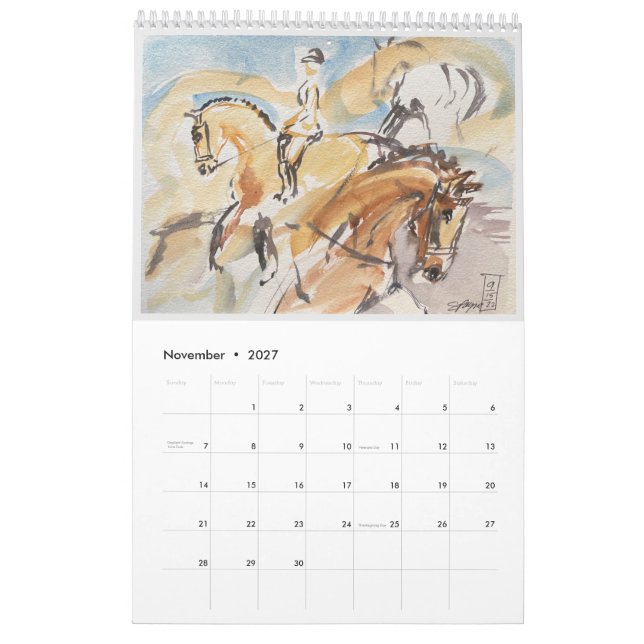 Calendário das paredes de 2023 com arte original e (Nov 2027)