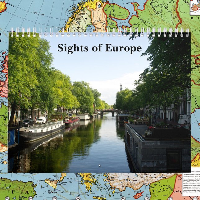 Calendário das Perspectivas da Europa (A calendar featuring sights from Europe)