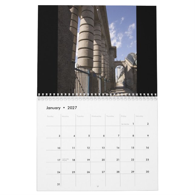calendário das pontes de Brooklyn & de manhattan (Jan 2027)