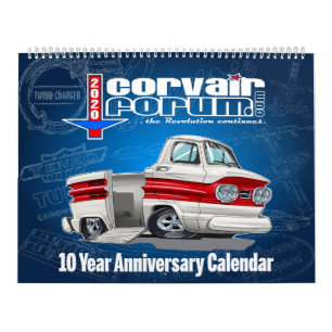 Calendário de 10 anos do Fórum Corvair
