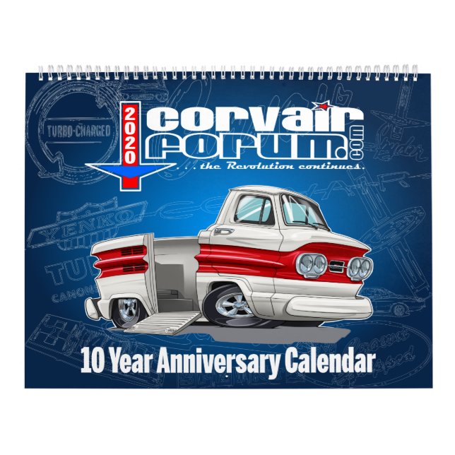 Calendário de 10 anos do Fórum Corvair (Capa)