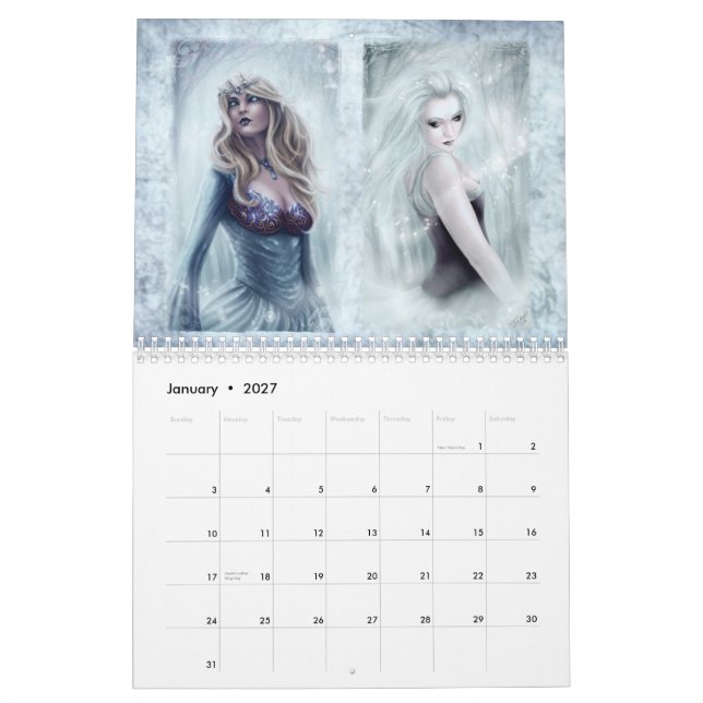 Calendário de 12-Mês do reino de Tiffany (Jan 2027)