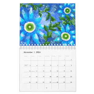 Calendário de 12 Meses com Abstrato de Fios Quimol