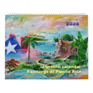 Calendário de 12 meses de Porto Rico 2026