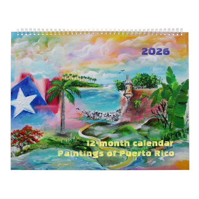 Calendário de 12 meses de Porto Rico 2026 (Capa)