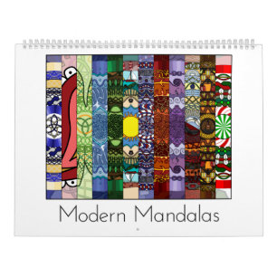Calendário de 12 Meses do Mandalas Moderno