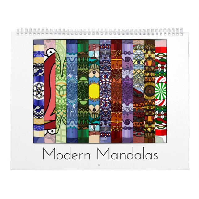 Calendário de 12 Meses do Mandalas Moderno (Capa)
