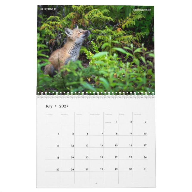 Calendário de 12 Meses do Noroeste BC (Jul 2027)