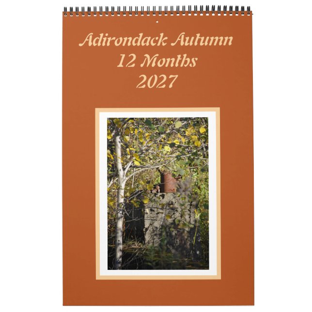 Calendário de 12 Meses do Outono de Adirondack (Capa)