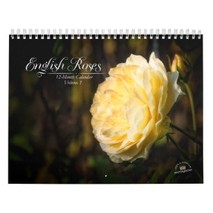 Calendário de 12 Meses para Rosas Ingleses