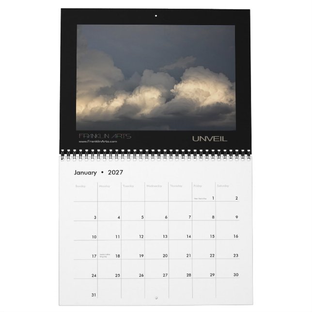 Calendário de 2012 paisagens (Jan 2027)