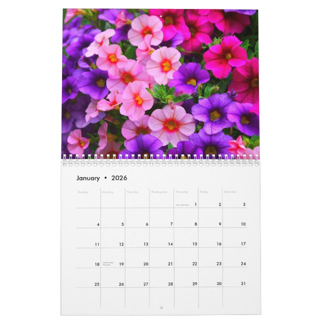 Calendário de 2015 flores (Jan 2026)