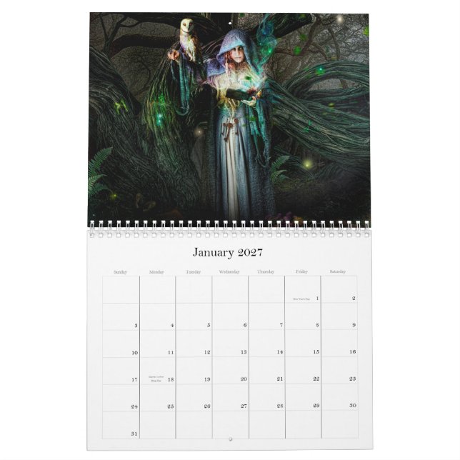 Calendário de 2015 senhoras Mystical & de mulheres (Jan 2027)