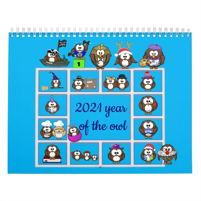 calendário de 2021 do ano da coruja (Capa)
