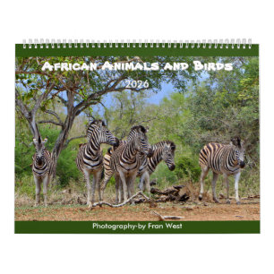 Calendário de 2026 - Animais e Aves Africanos